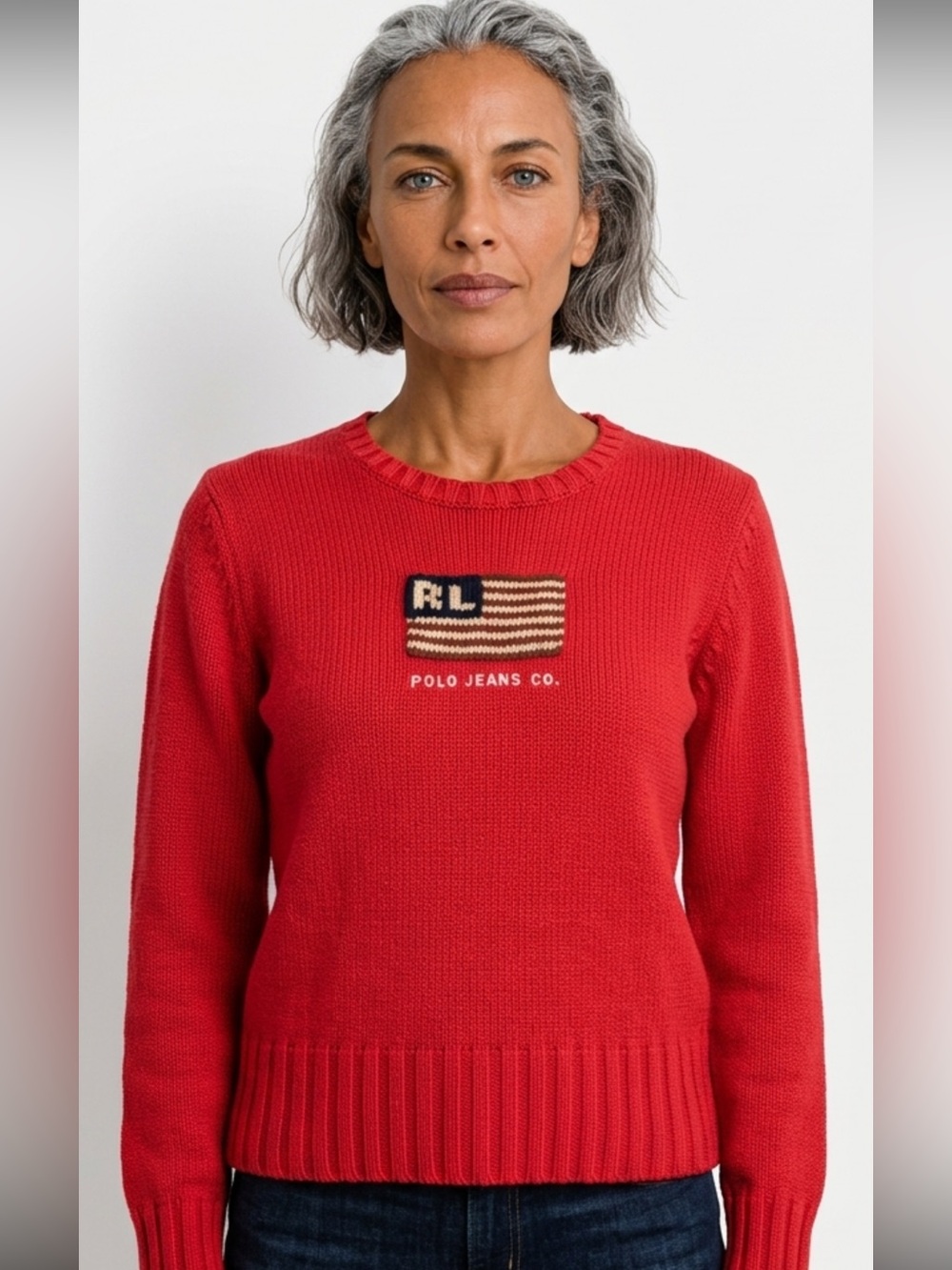 Ralph Lauren Vintage UNISEX Red Crewneck Sweater fits Small Size